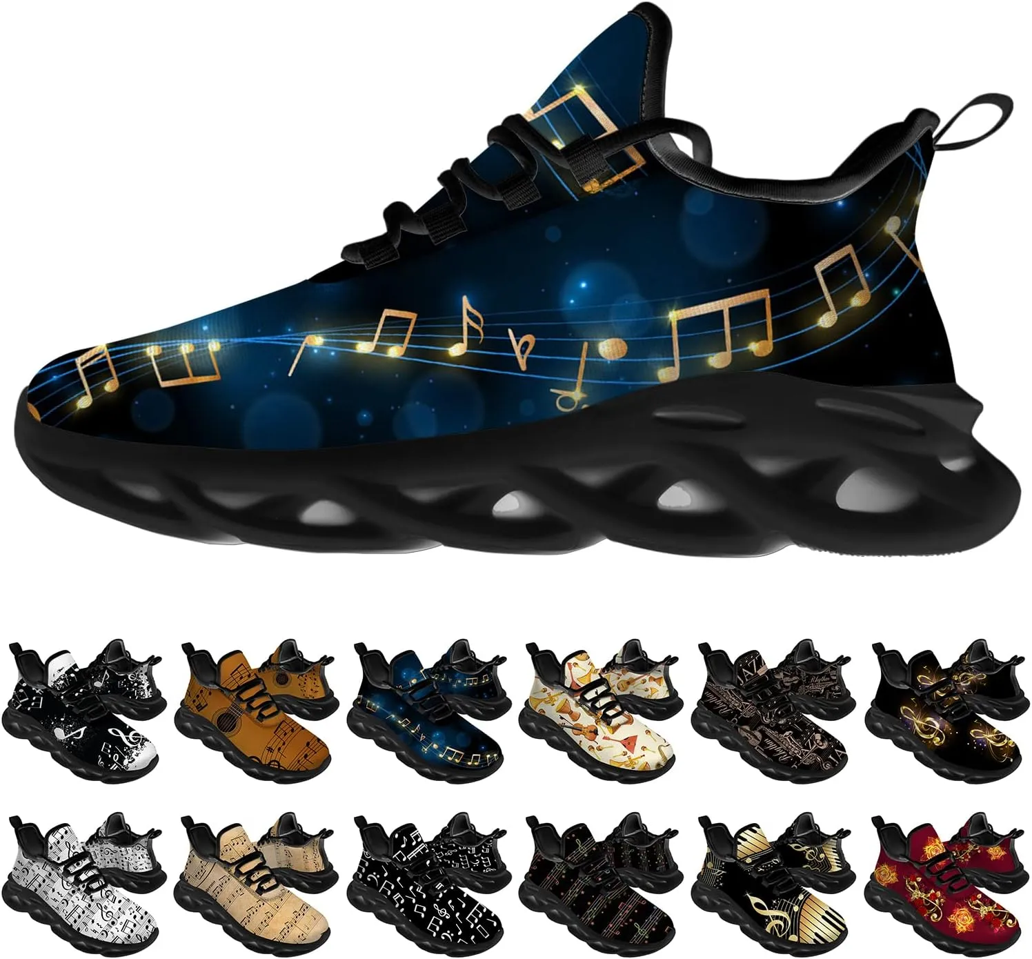 Ciadoon Music Shoes for Men Women Road Running Shoes Comfortable Sport Walking Tennis Musical Sneakers Gifts for Boy Girl