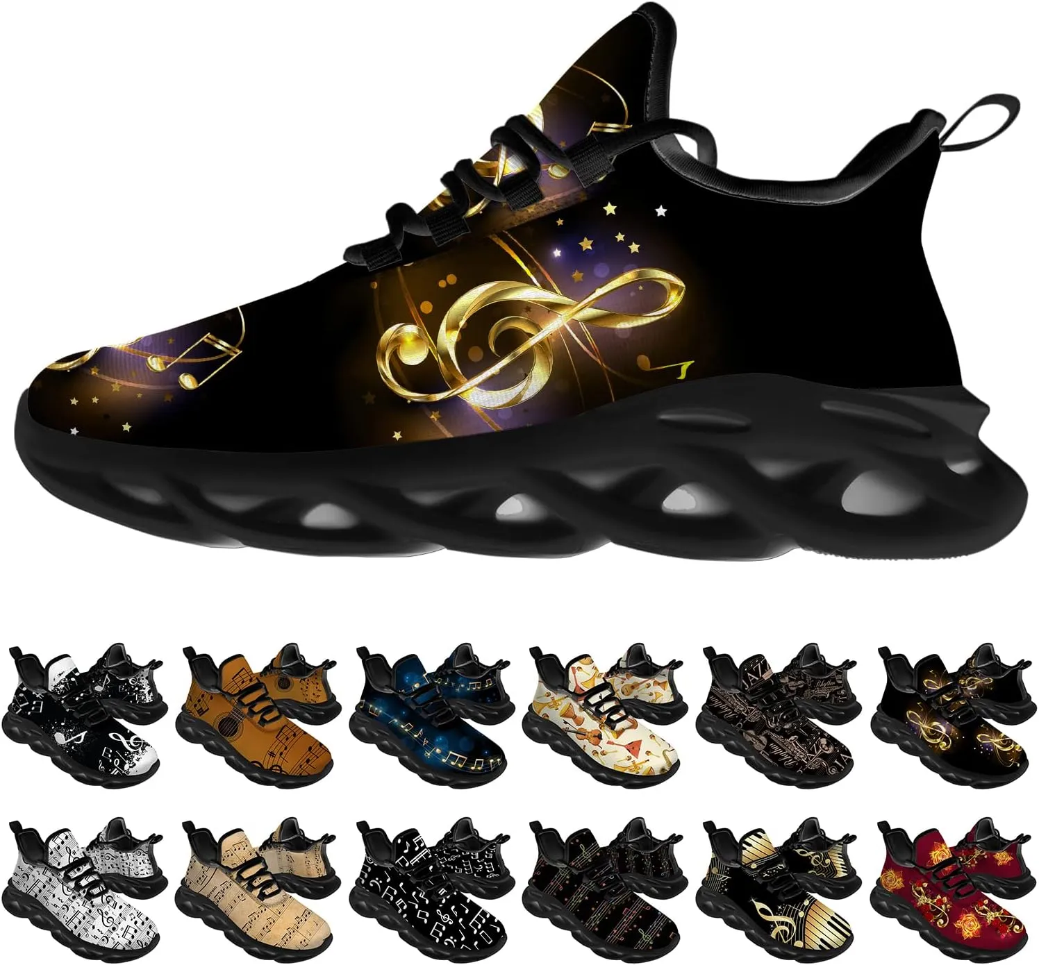 Ciadoon Music Shoes for Men Women Road Running Shoes Comfortable Sport Walking Tennis Musical Sneakers Gifts for Boy Girl