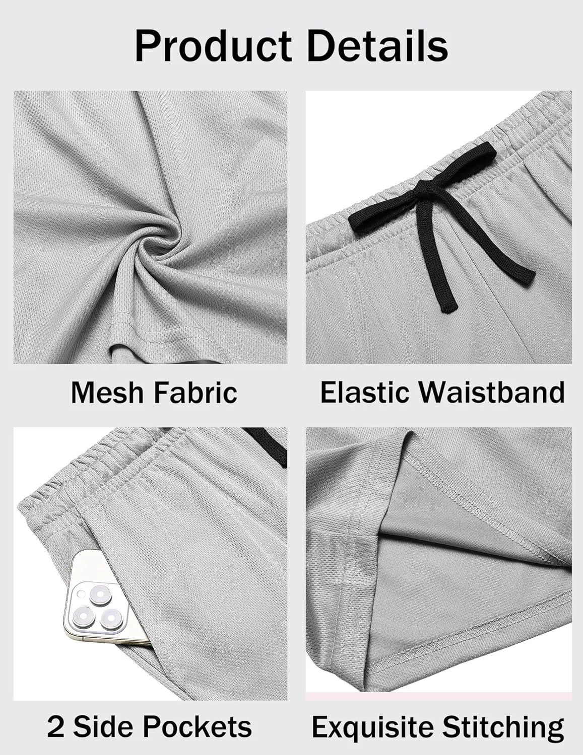 COOFANDY Men's Gym Shorts 3 Pack Mesh Athletic Workout Shorts Lightweight Quick Dry Drawstring Shorts with Pockets