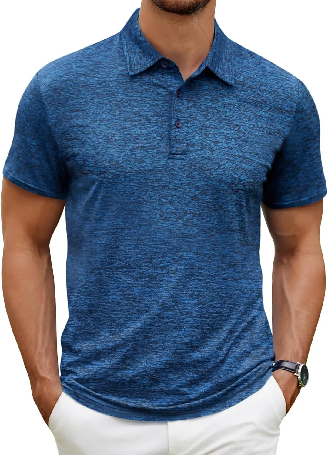 COOFANDY Men's Polo Shirt Golf Dry Fit Performance Short Sleeve Moisture Wicking Athletic Polo Collared Tennis T-Shirt