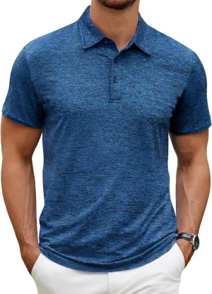 COOFANDY Men's Polo Shirt Golf Dry Fit Performance Short Sleeve Moisture Wicking Athletic Polo Collared Tennis T-Shirt