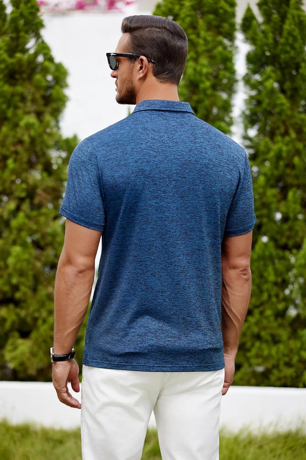 COOFANDY Men's Polo Shirt Golf Dry Fit Performance Short Sleeve Moisture Wicking Athletic Polo Collared Tennis T-Shirt