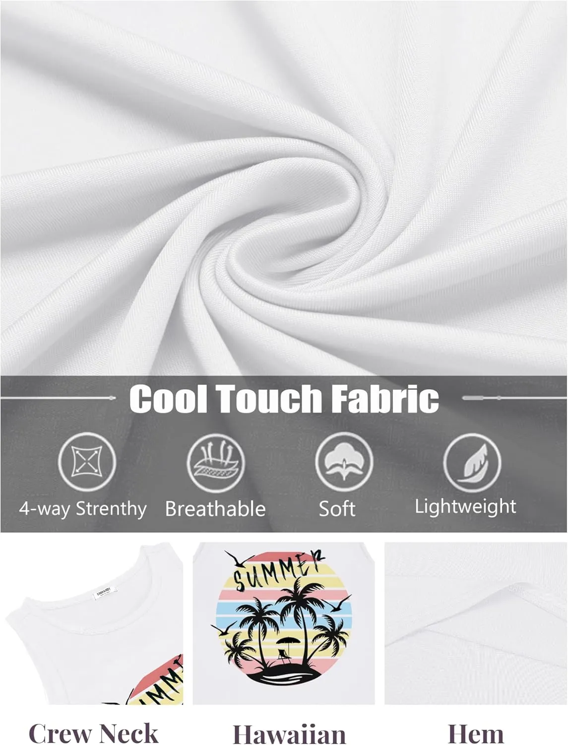 COOFANDY Mens Tank Tops Beach Summer Sleeveless Graphic T Shirts Palm Tree Vacation Quick Dry Muscle Gym Tank