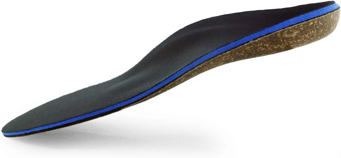 Cork Orthotics Insoles Netural Arch Support Full Length Shoes Inserts (Blue, Womens 7-7.5)