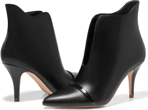 Coutgo Womens High Heel Ankle Booties Pointed Toe Slip On Boots Winter Dress Boot Shoes