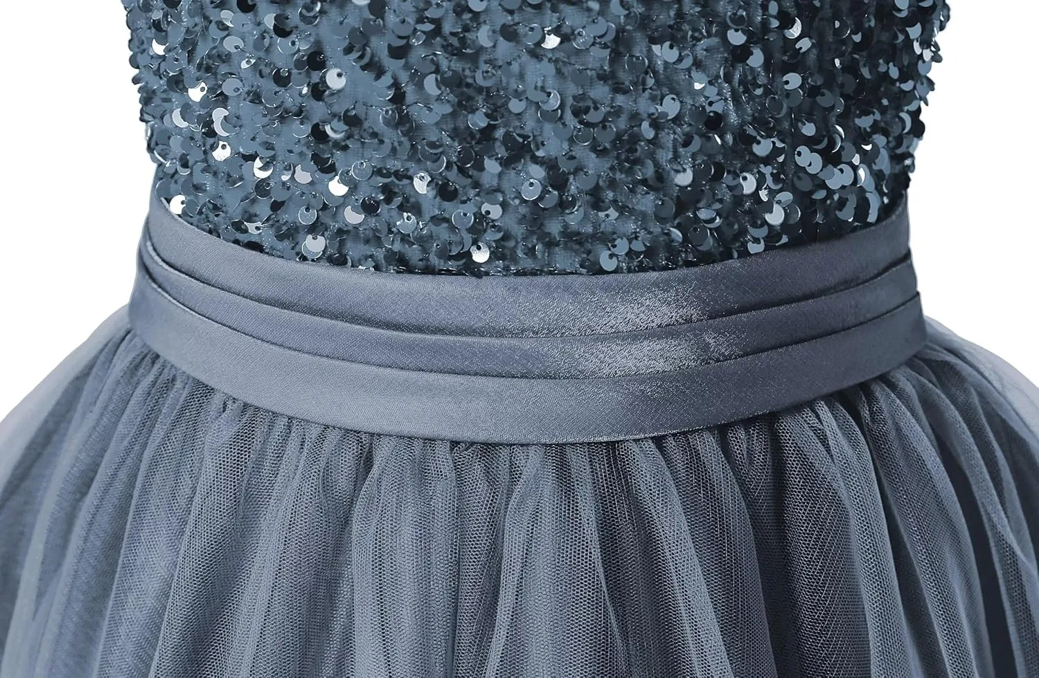dideyttawl Short Flower Girls Dress Short Sleeves Velvet Sequin Top Tulle Skirt Round Neck Junior Bridesmaid Dresses