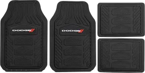 Dodge Weatherpro 4 Piece Floor Mats Set, Floor Mats by Plasticolor (001666R01), Black, One Size