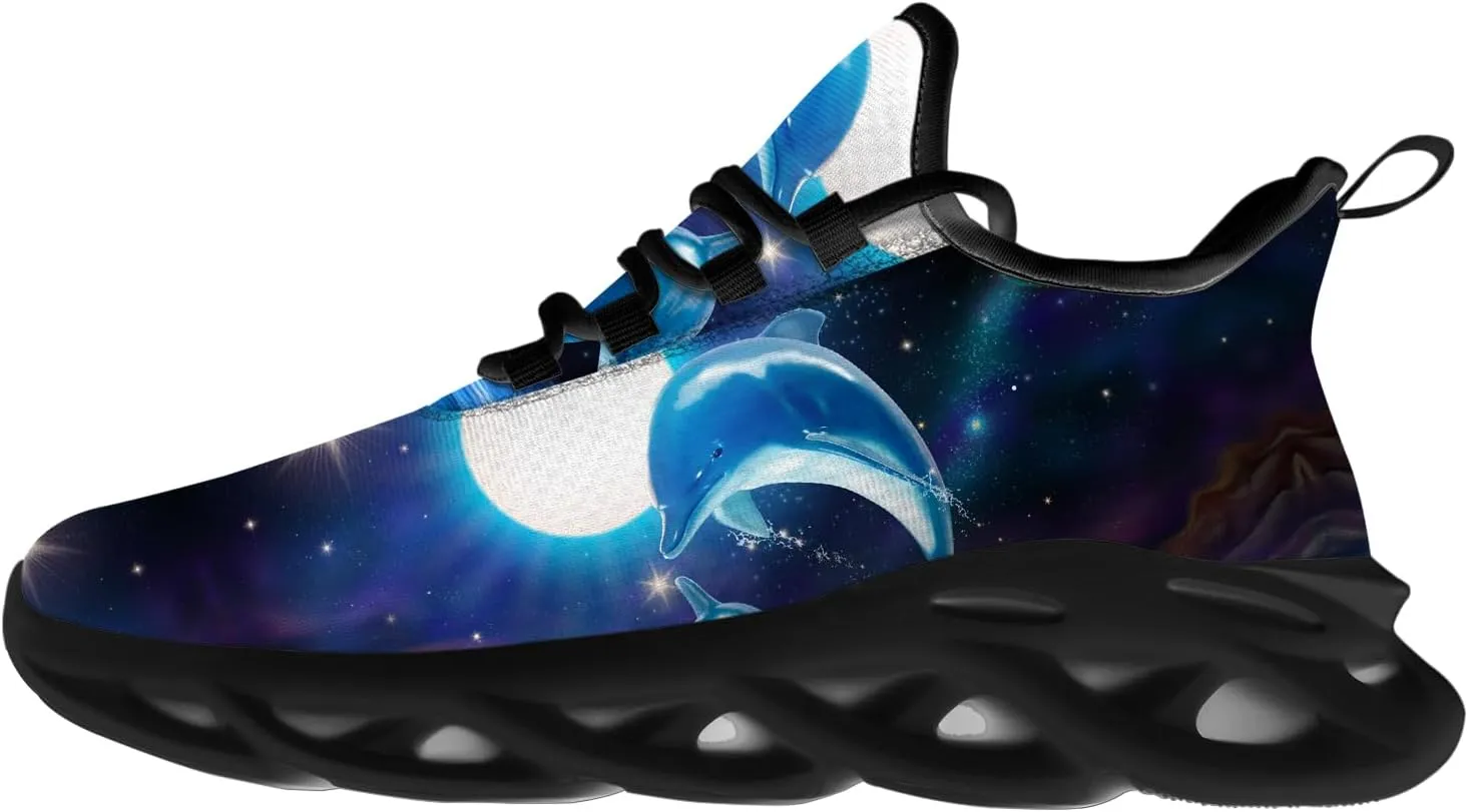 Dolphin Shoes for Women Men Road Running Walking Tennis Breathable Lightweight Sneakers Animal Shoes Gifts for Men Women