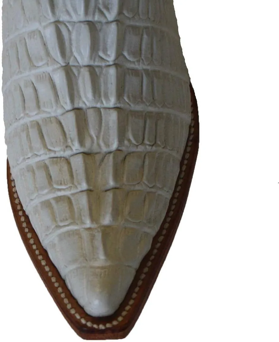 Dona Michi Cowboy boot's Crocodile Back Cut White Cowboy Handmade Luxury Boots
