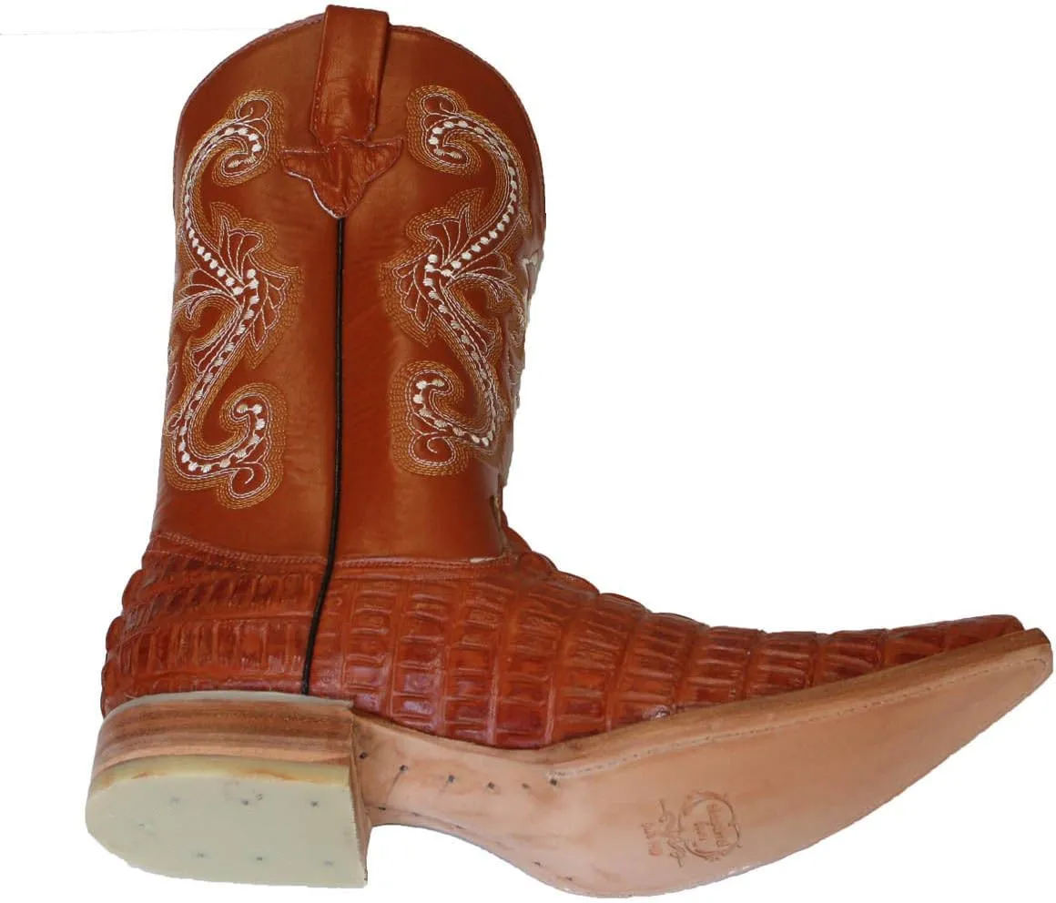 Dona Michi Cowboy Boot's Leather Crocodile Back Cut Cowboy Handmade Luxury Boots