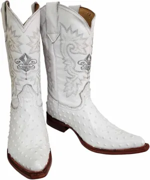 Dona Michi Men Cowboy boot's Leather Ostrich Print Back Cut 2x Toe Westerm Handcrafted Luxury Boots