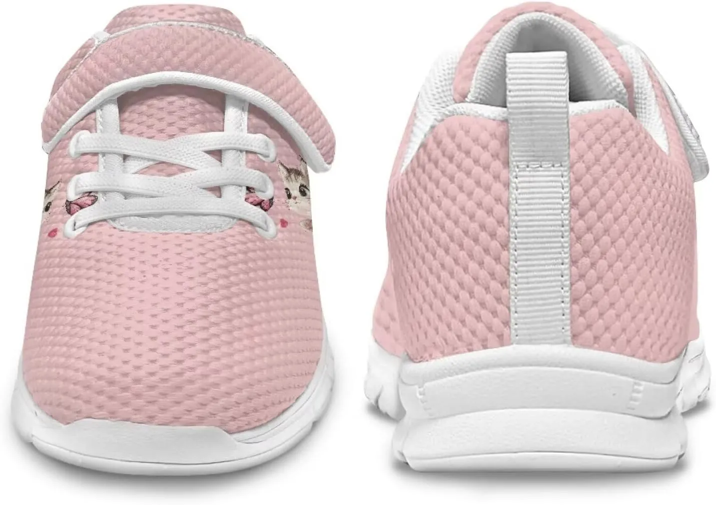 Doojoayie Tennis Shoes Hook and Loop Sport Shoes for Little Girls Pre School