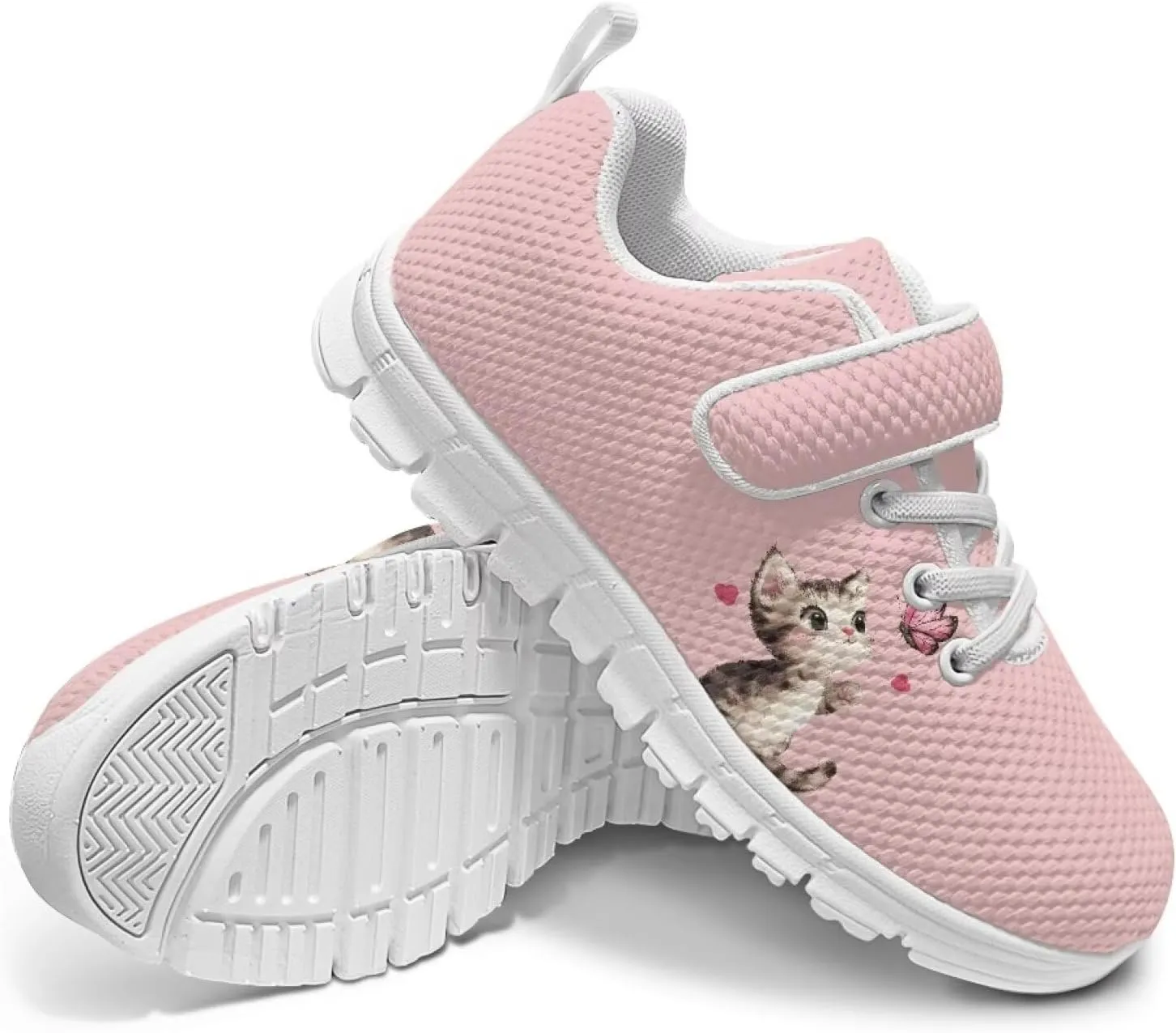 Doojoayie Tennis Shoes Hook and Loop Sport Shoes for Little Girls Pre School