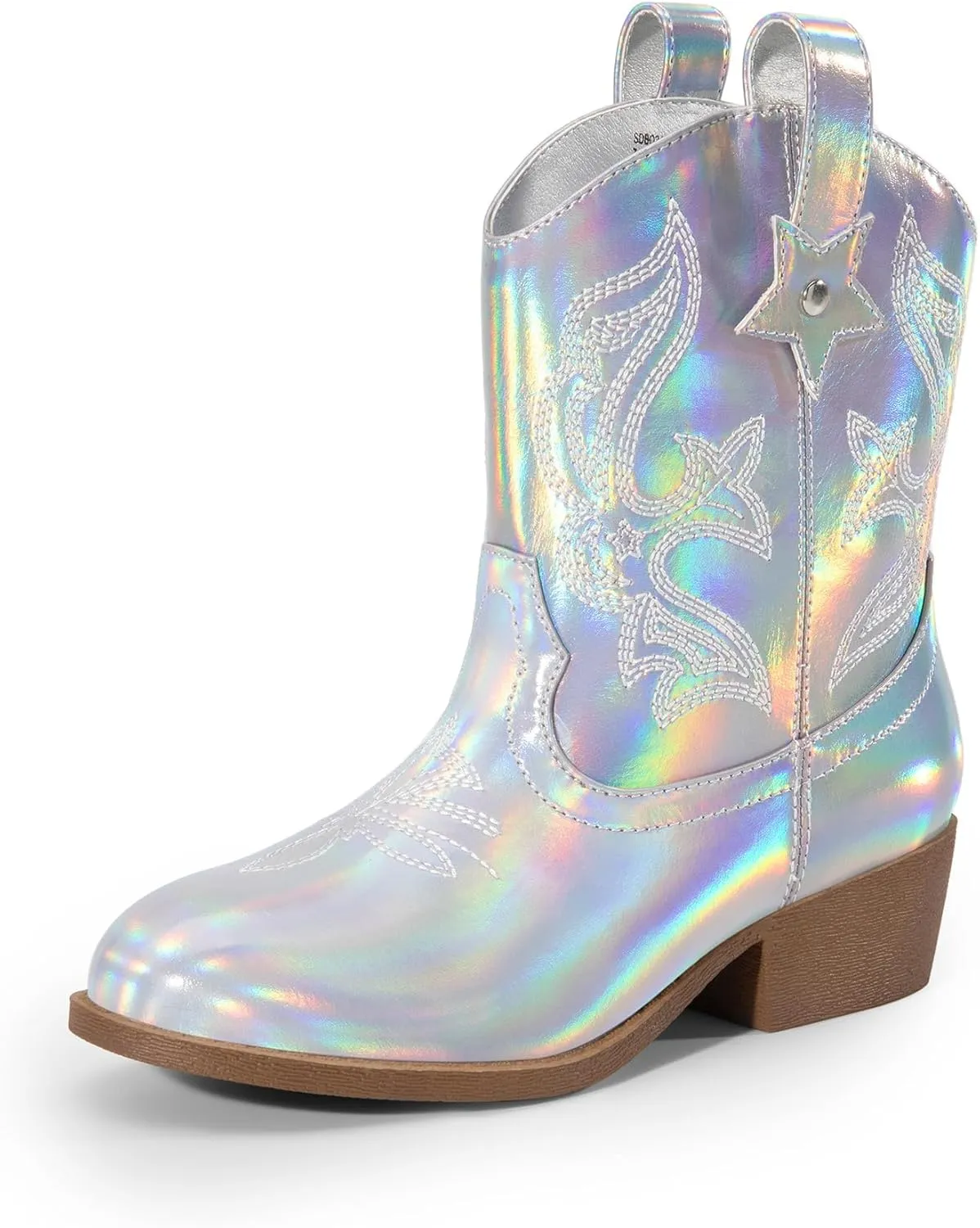 DREAM PAIRS Girls Cowboy Cowgirl Boots 2-in-1 Western Removable Cuff Fold Over Embroidered Fashion Mid Calf Shoes
