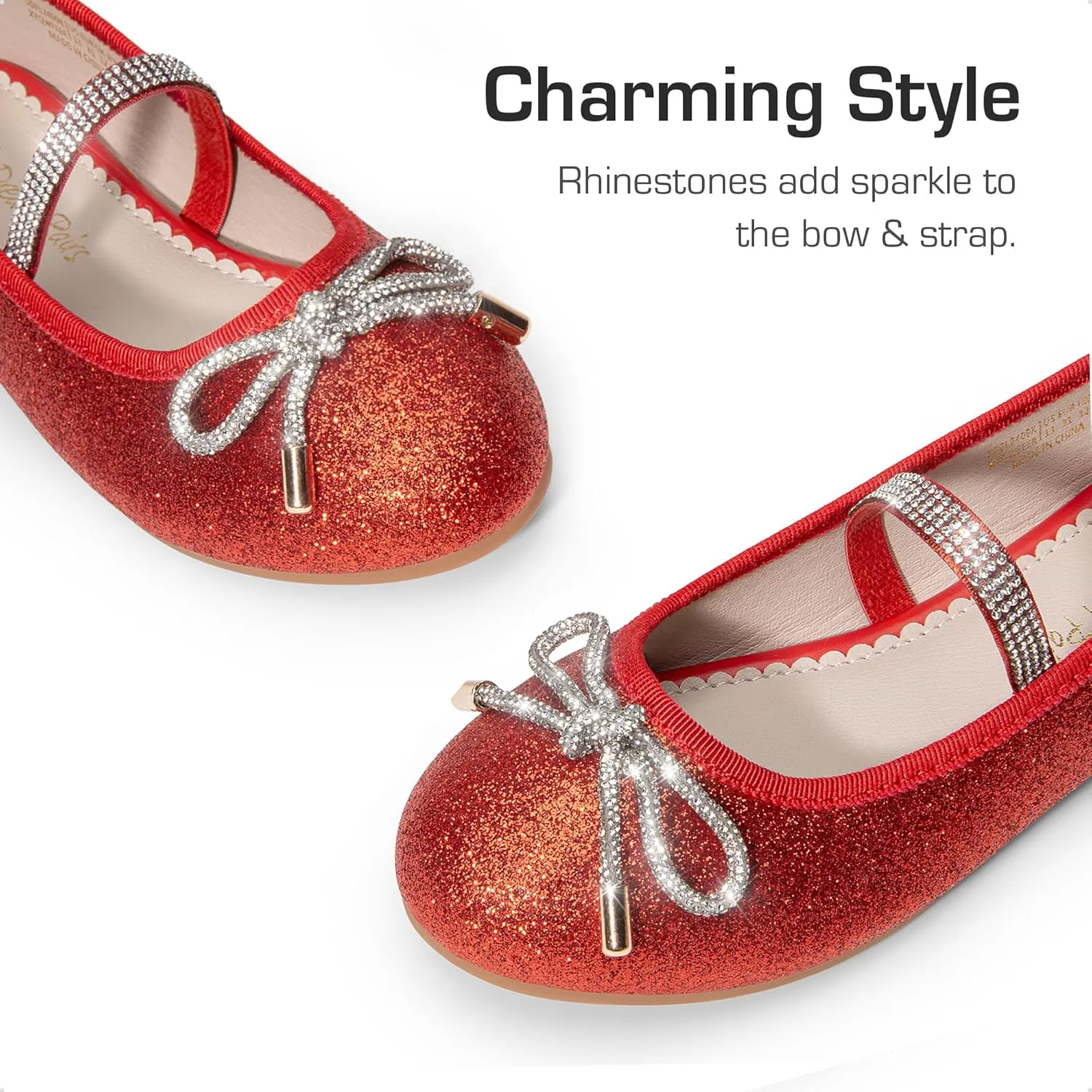 DREAM PAIRS Girls Dress Shoes Slip-on Flower Girl Ballet Flats for Party, Wedding, Performance, Prom, Graduation