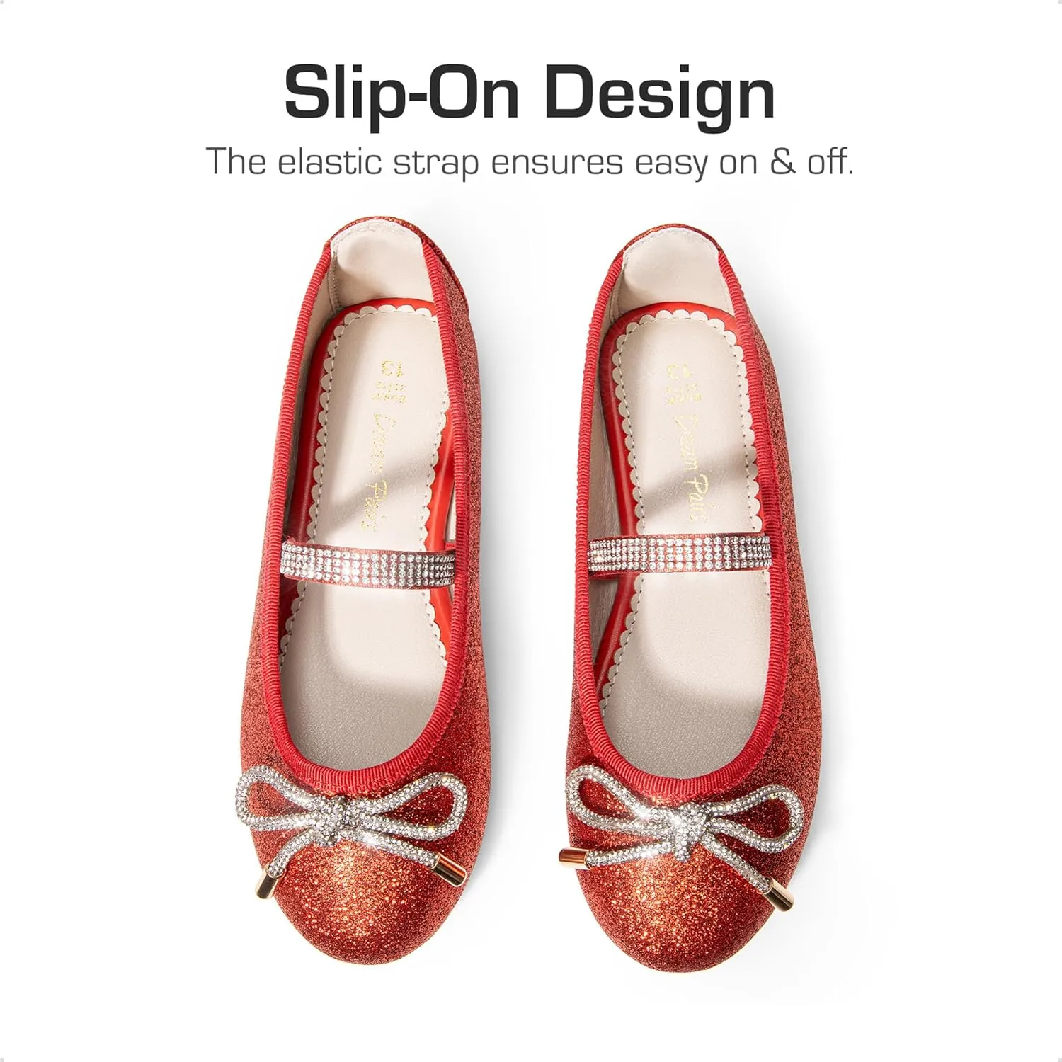 DREAM PAIRS Girls Dress Shoes Slip-on Flower Girl Ballet Flats for Party, Wedding, Performance, Prom, Graduation