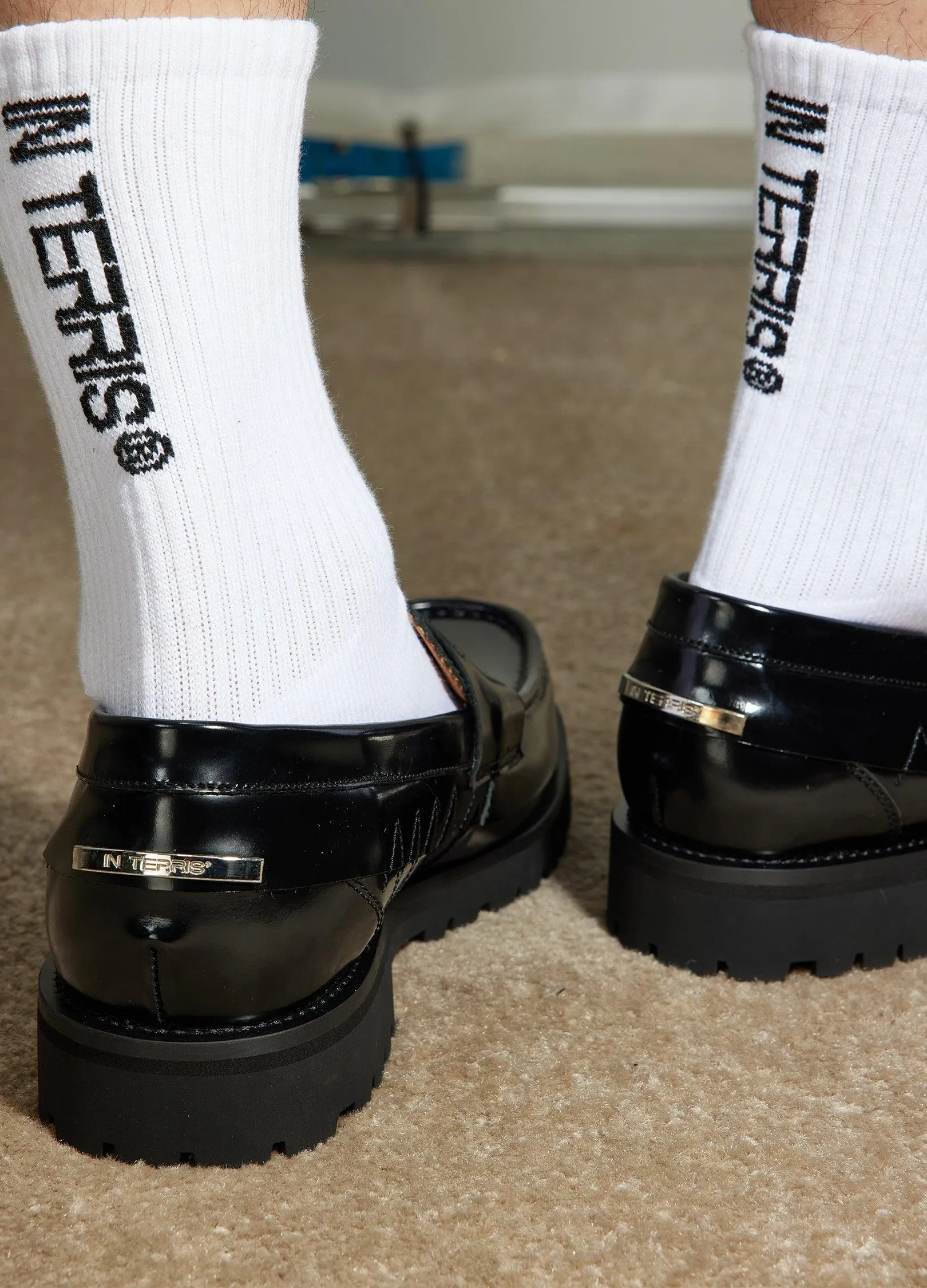 Edgy Leather Spike Loafers