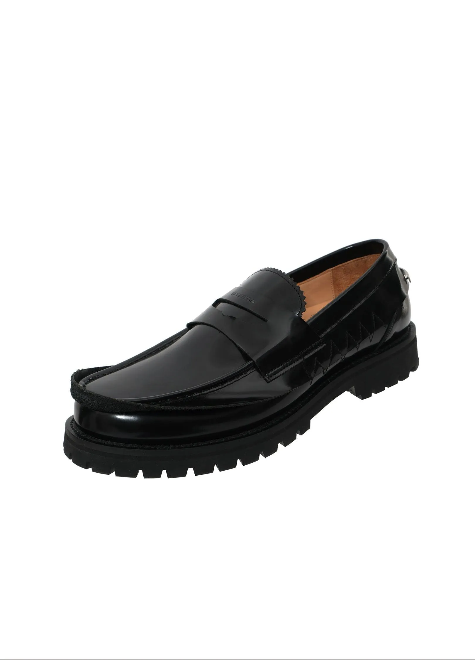 Edgy Leather Spike Loafers