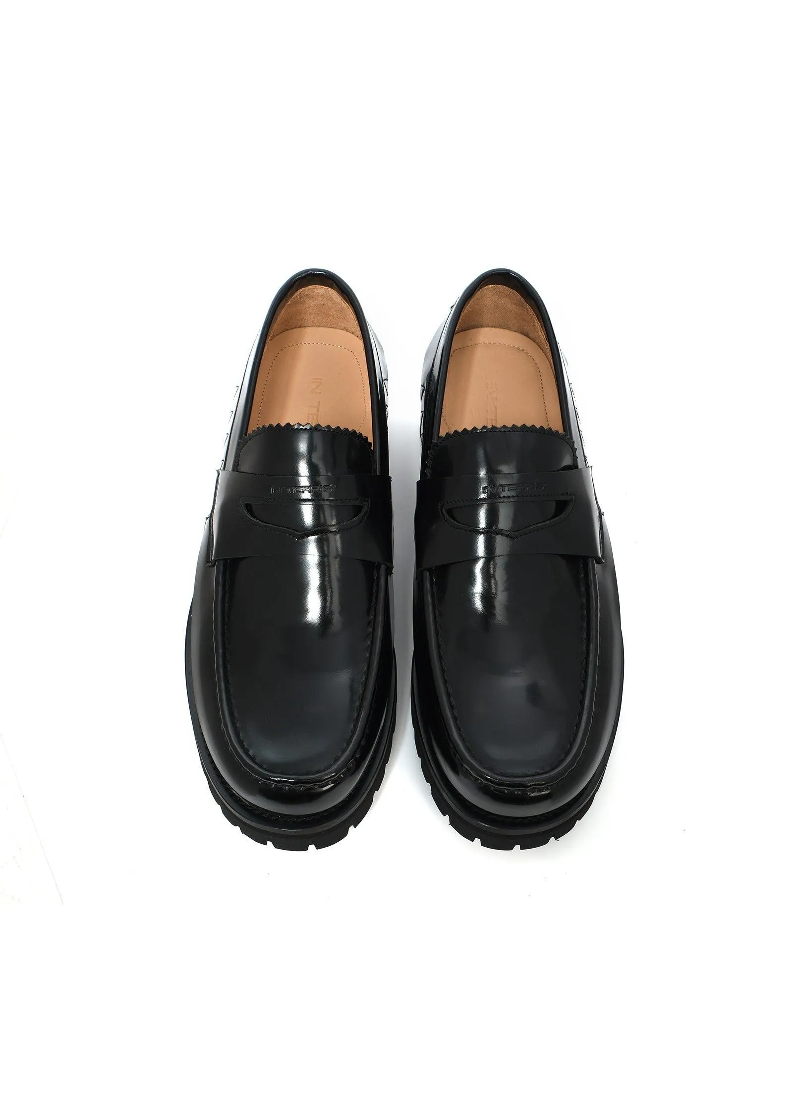 Edgy Leather Spike Loafers