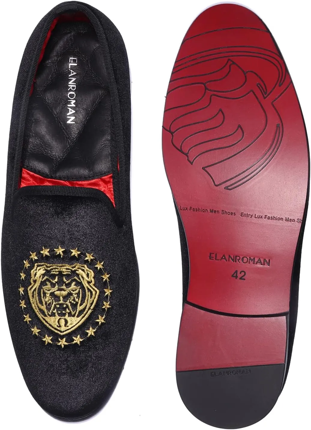 ELANROMAN Loafers for Men Velvet Shoes of Fashion Embroidered 1.0 and 2.0 Party Wedding Prom Shoes