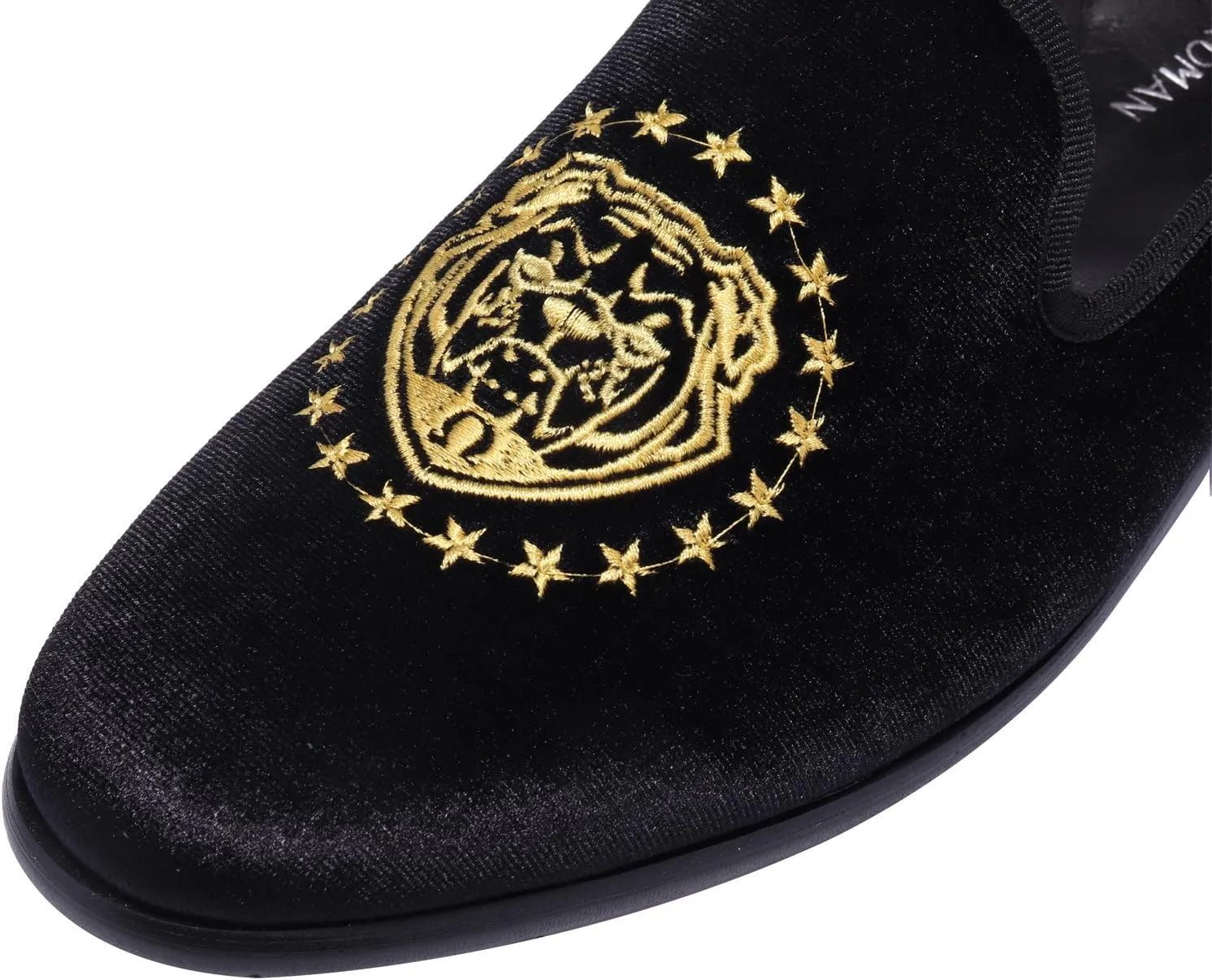 ELANROMAN Loafers for Men Velvet Shoes of Fashion Embroidered 1.0 and 2.0 Party Wedding Prom Shoes