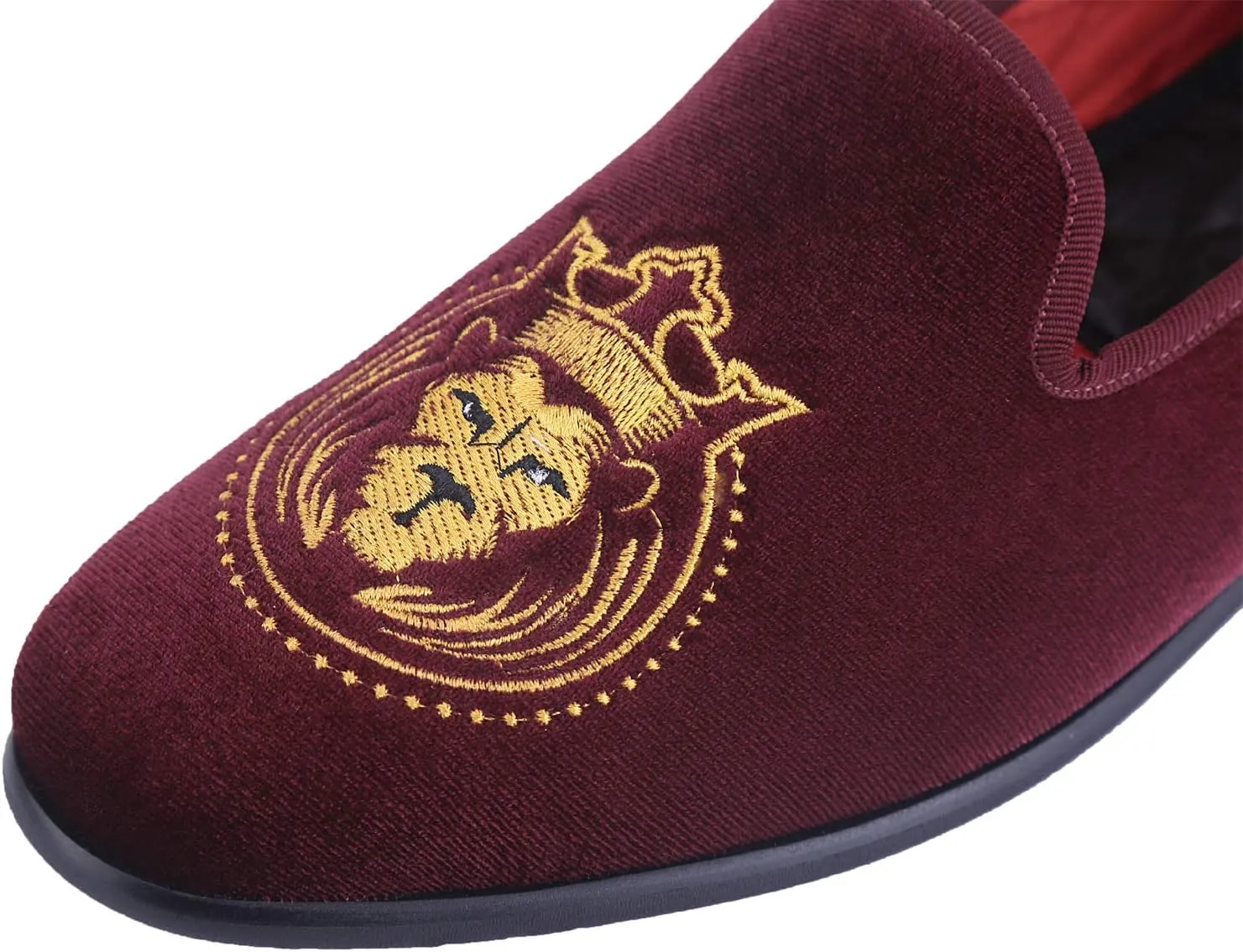ELANROMAN Loafers for Men Velvet Shoes of Fashion Embroidered 1.0 and 2.0 Party Wedding Prom Shoes