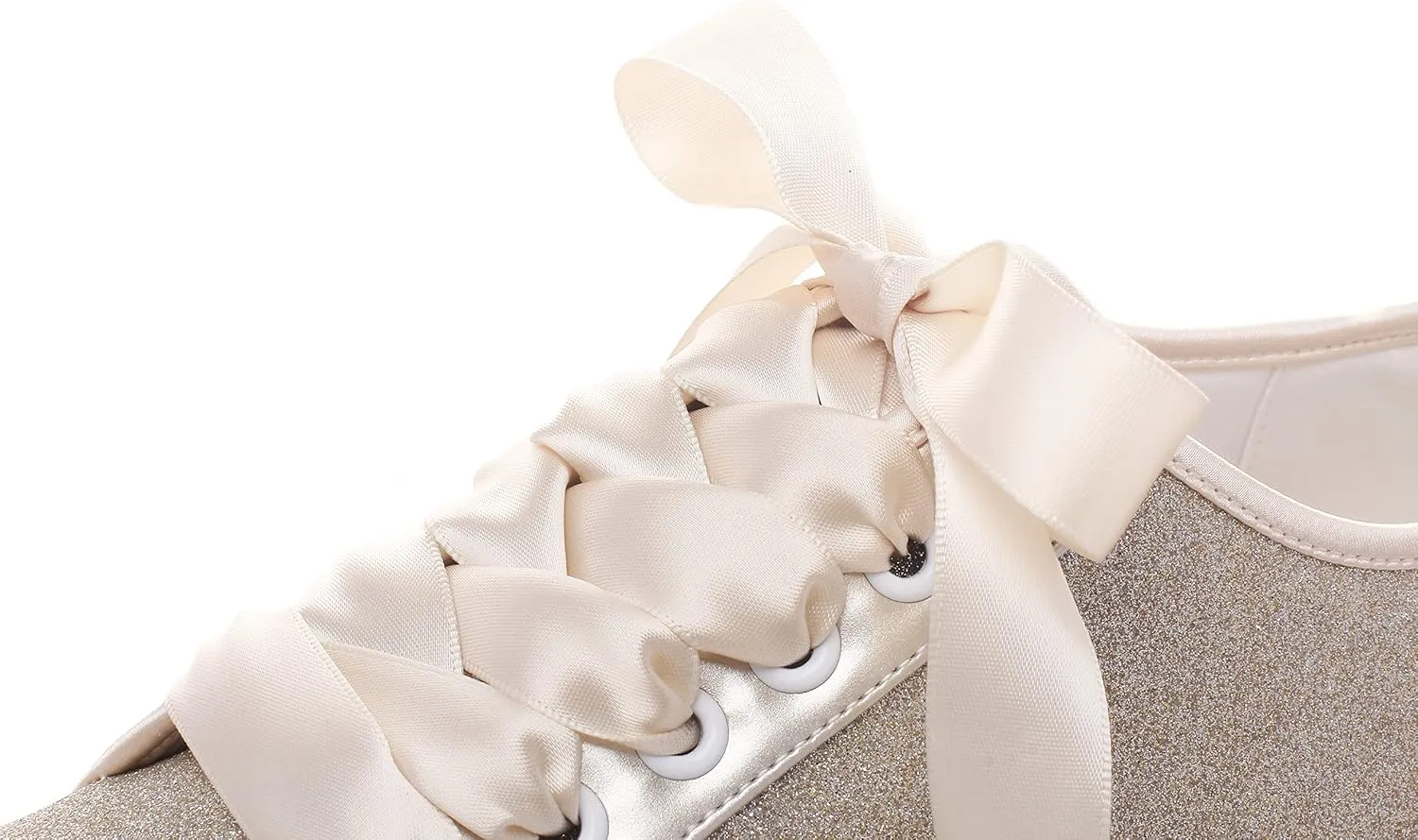 Elivandon Wedding Shoes Bling Bridal Sneakers Flats Bride Tennis Shoes Shiny Sequin Sparkly Sneakers