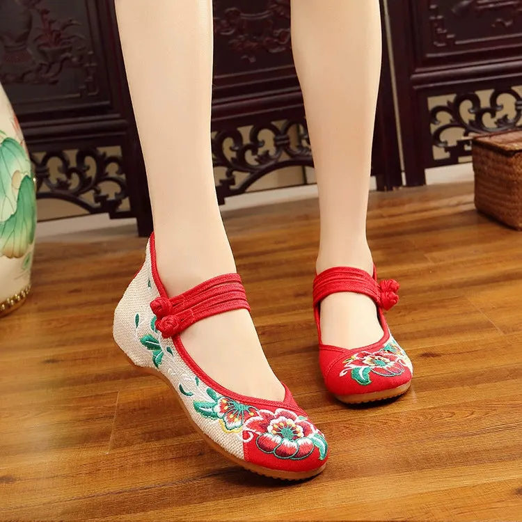 Embroidered Flat Slip-Ons