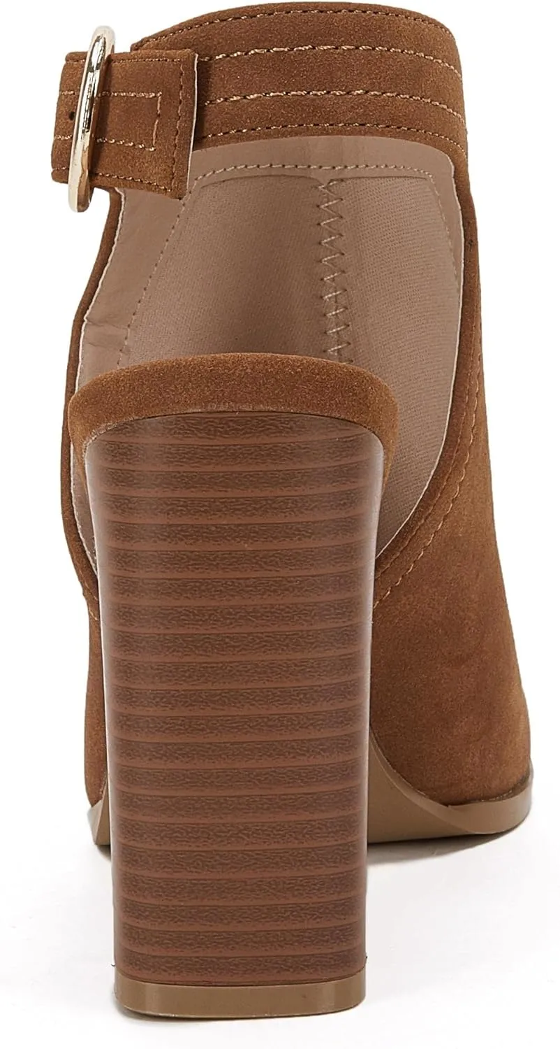 Ermonn Women‘s Cutout Peep Toe Stacked Heeled Sandals Ankle Strap Buckle Booties