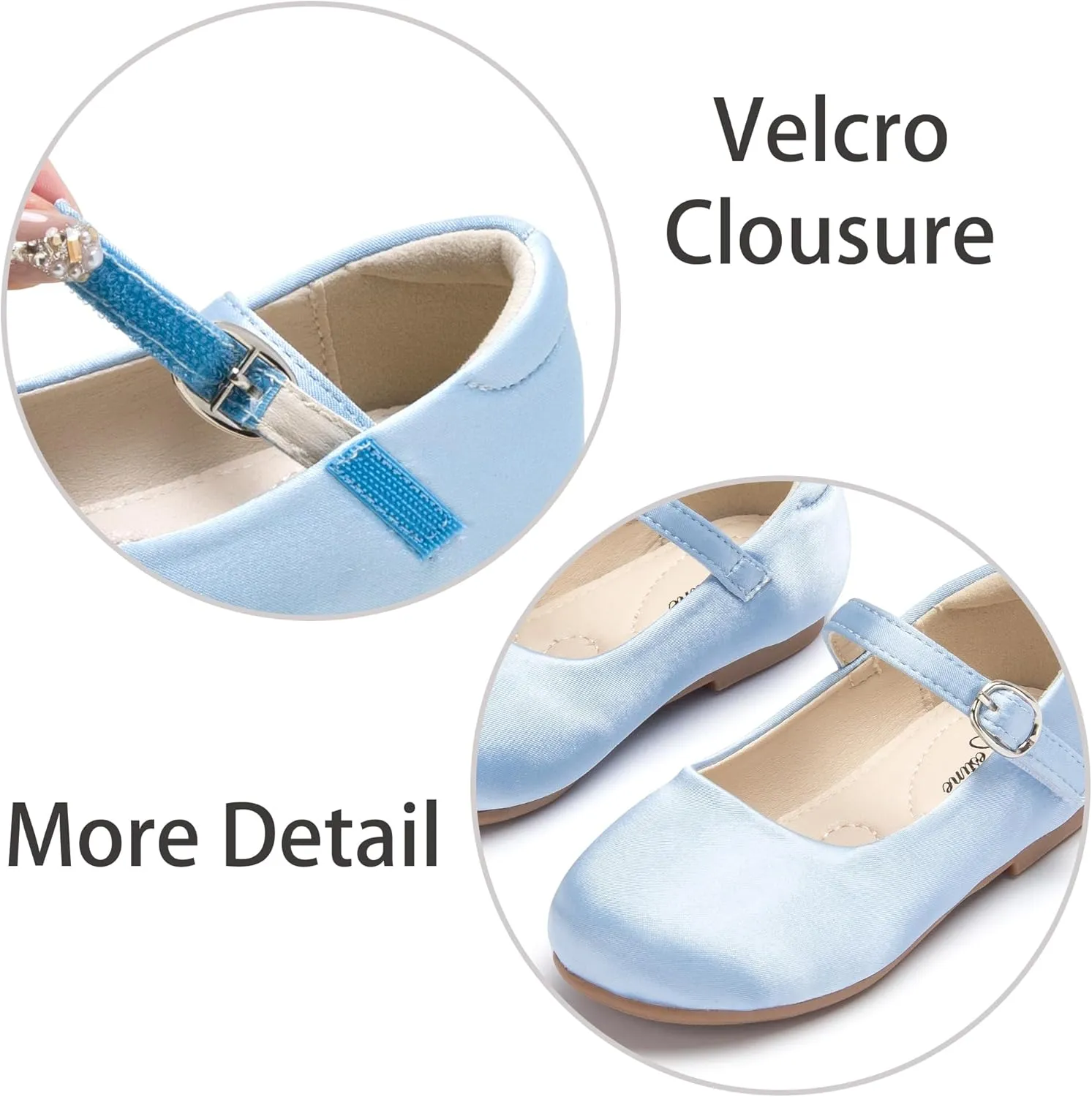 ESTINE Mary Jane Flats for Toddler Girls Little Kids Glittery Dress Princess Wedding Ballet Shoes