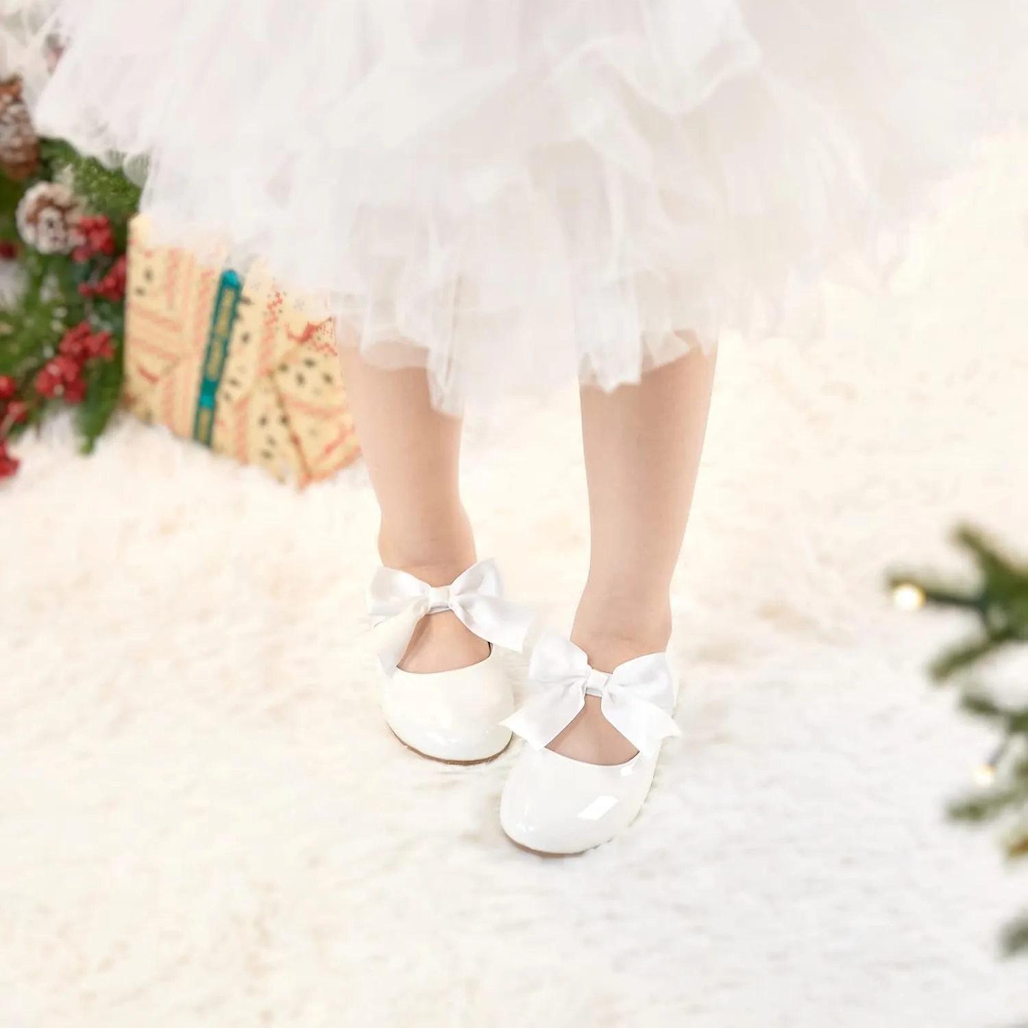 ESTINE Mary Jane Flats for Toddler Girls Little Kids Glittery Dress Princess Wedding Ballet Shoes