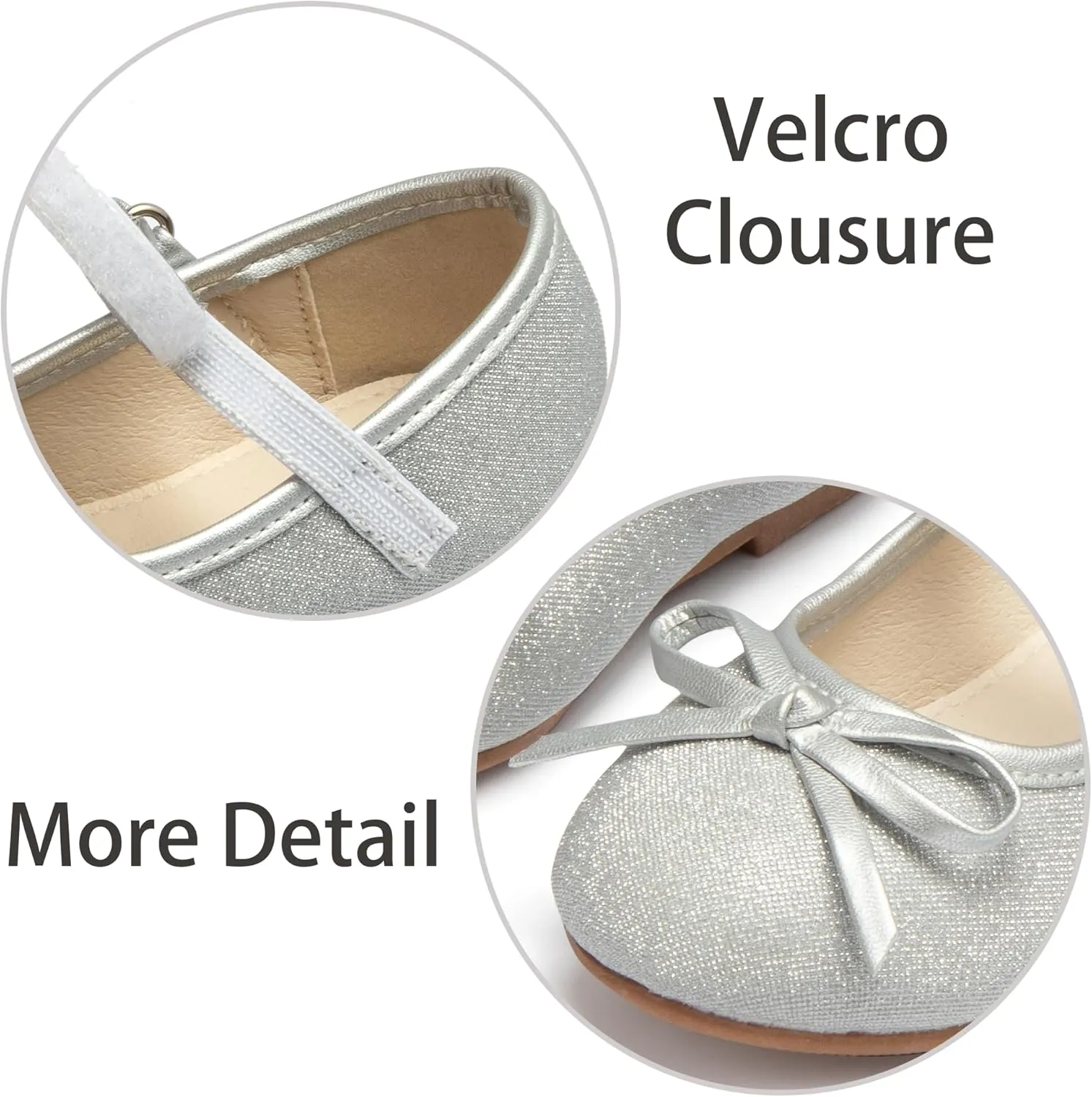 ESTINE Mary Jane Flats for Toddler Girls Little Kids Glittery Dress Princess Wedding Ballet Shoes