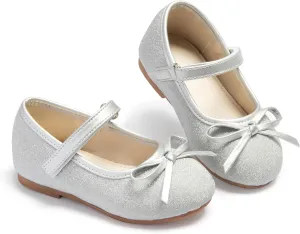 ESTINE Mary Jane Flats for Toddler Girls Little Kids Glittery Dress Princess Wedding Ballet Shoes