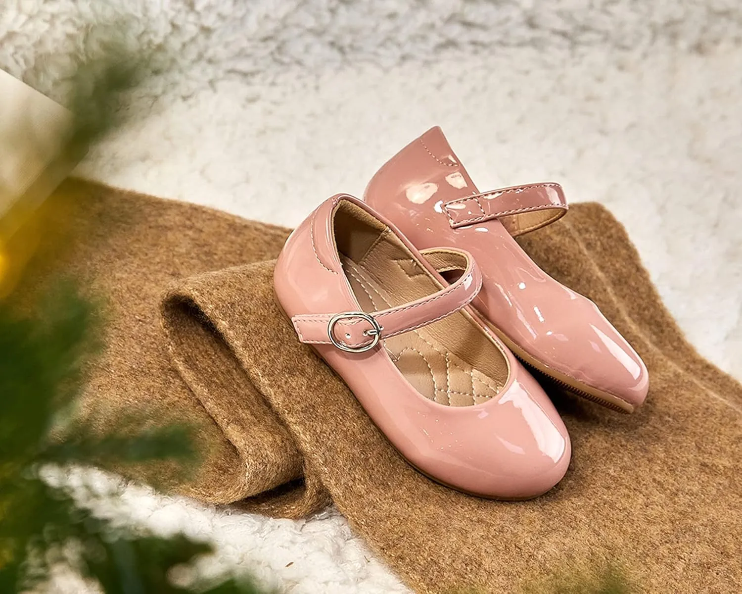 ESTINE Mary Jane Flats for Toddler Girls Little Kids Glittery Dress Princess Wedding Ballet Shoes