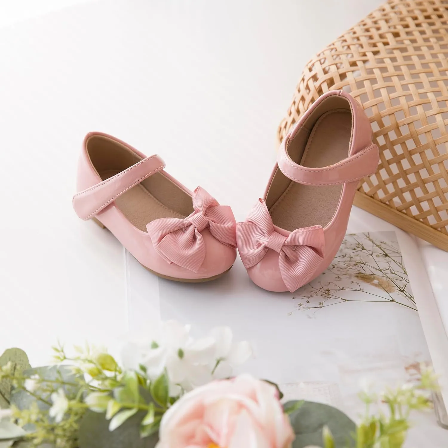 ESTINE Mary Jane Flats for Toddler Girls Little Kids Glittery Dress Princess Wedding Ballet Shoes