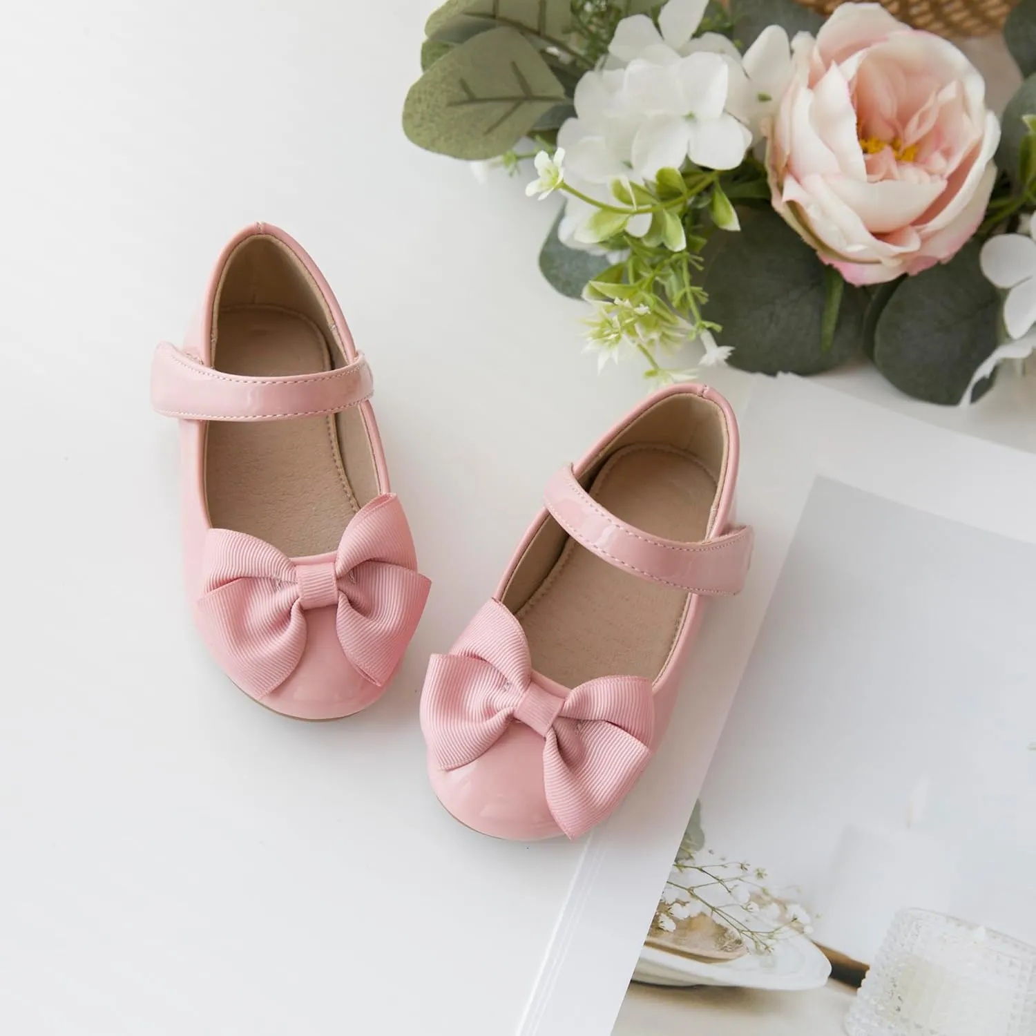 ESTINE Mary Jane Flats for Toddler Girls Little Kids Glittery Dress Princess Wedding Ballet Shoes