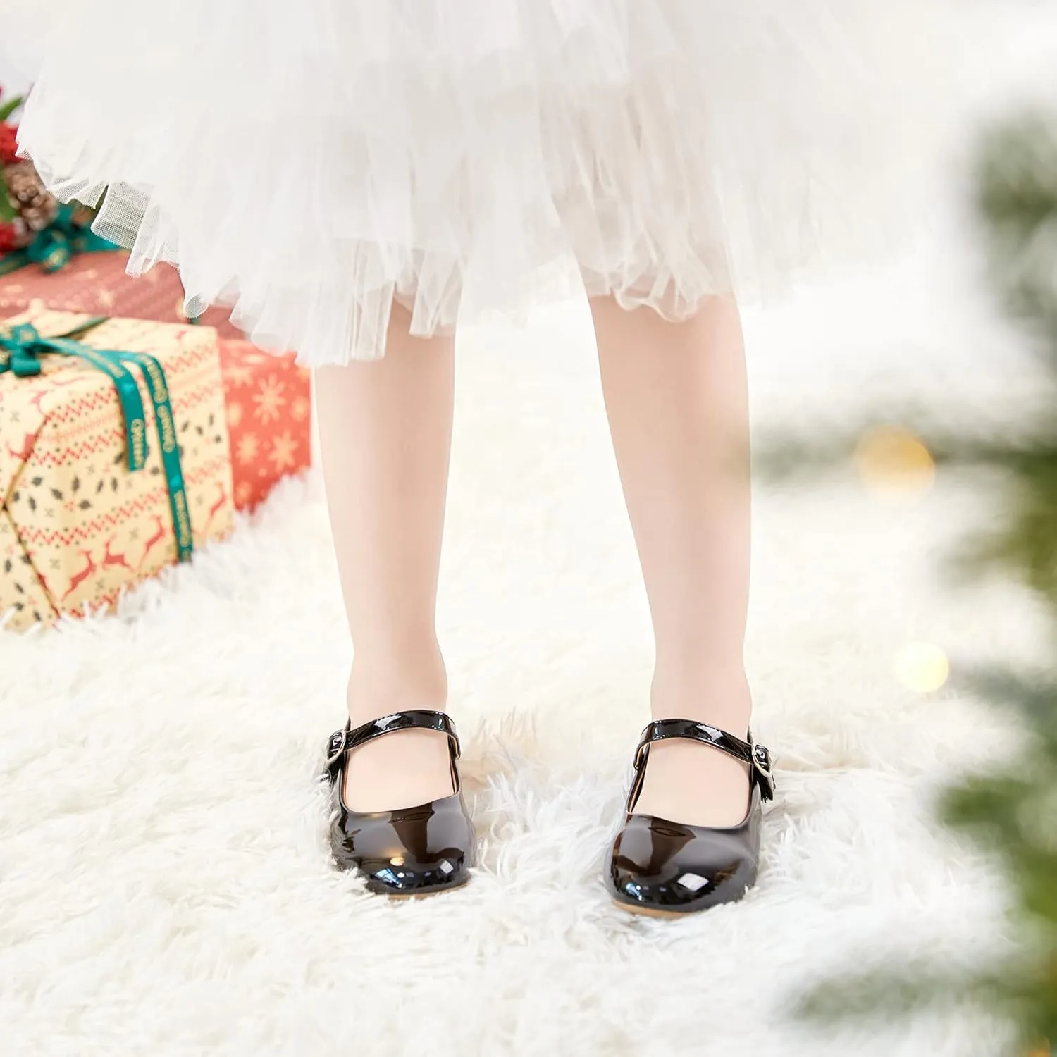 ESTINE Mary Jane Flats for Toddler Girls Little Kids Glittery Dress Princess Wedding Ballet Shoes