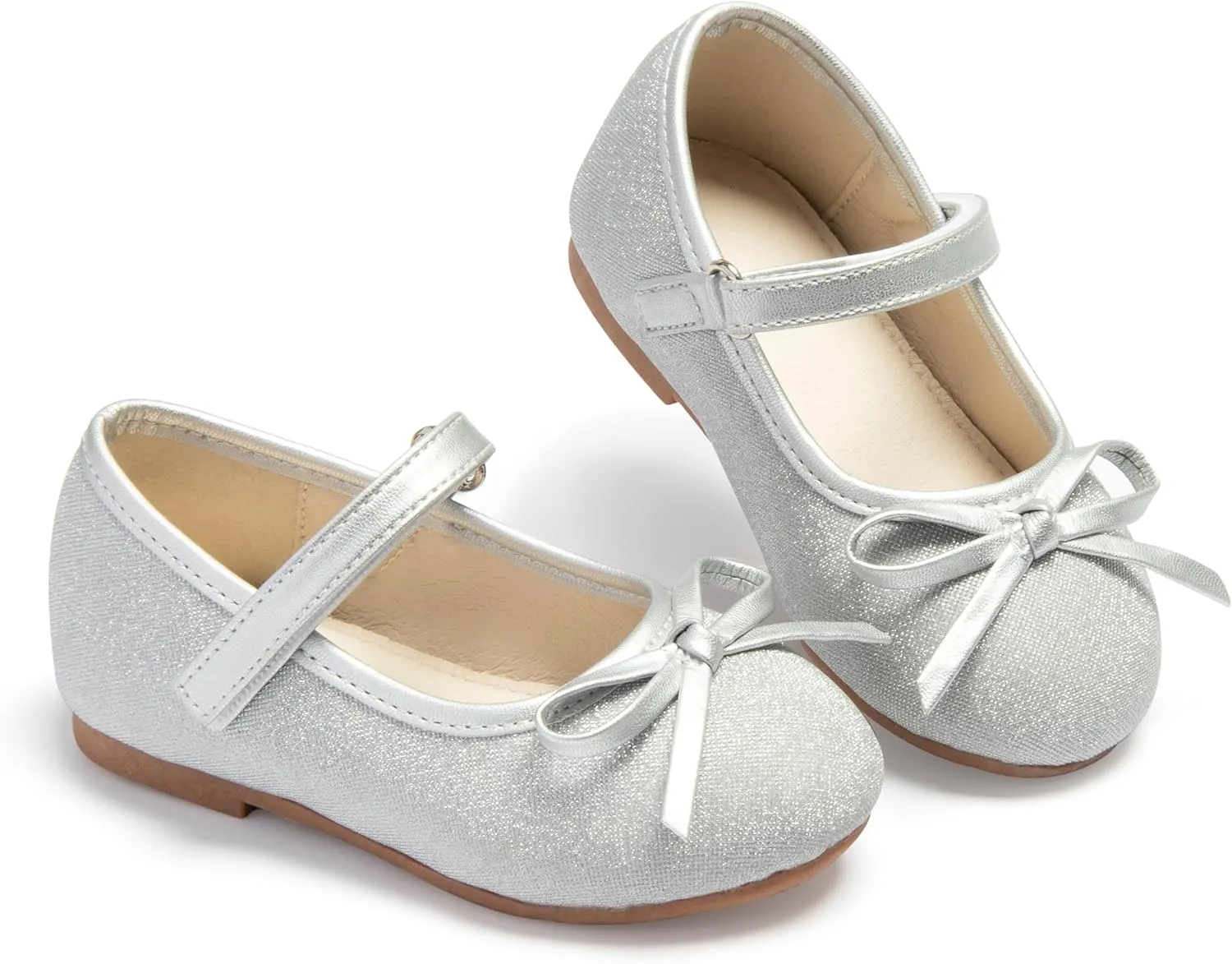 ESTINE Mary Jane Flats for Toddler Girls Little Kids Glittery Dress Princess Wedding Ballet Shoes