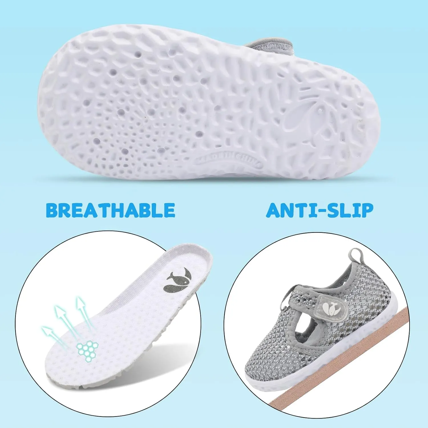 FEETCITY Boys Girls Water Shoes Kids Aqua Socks Quick Dry Barefoot for Beach Swimming Pool