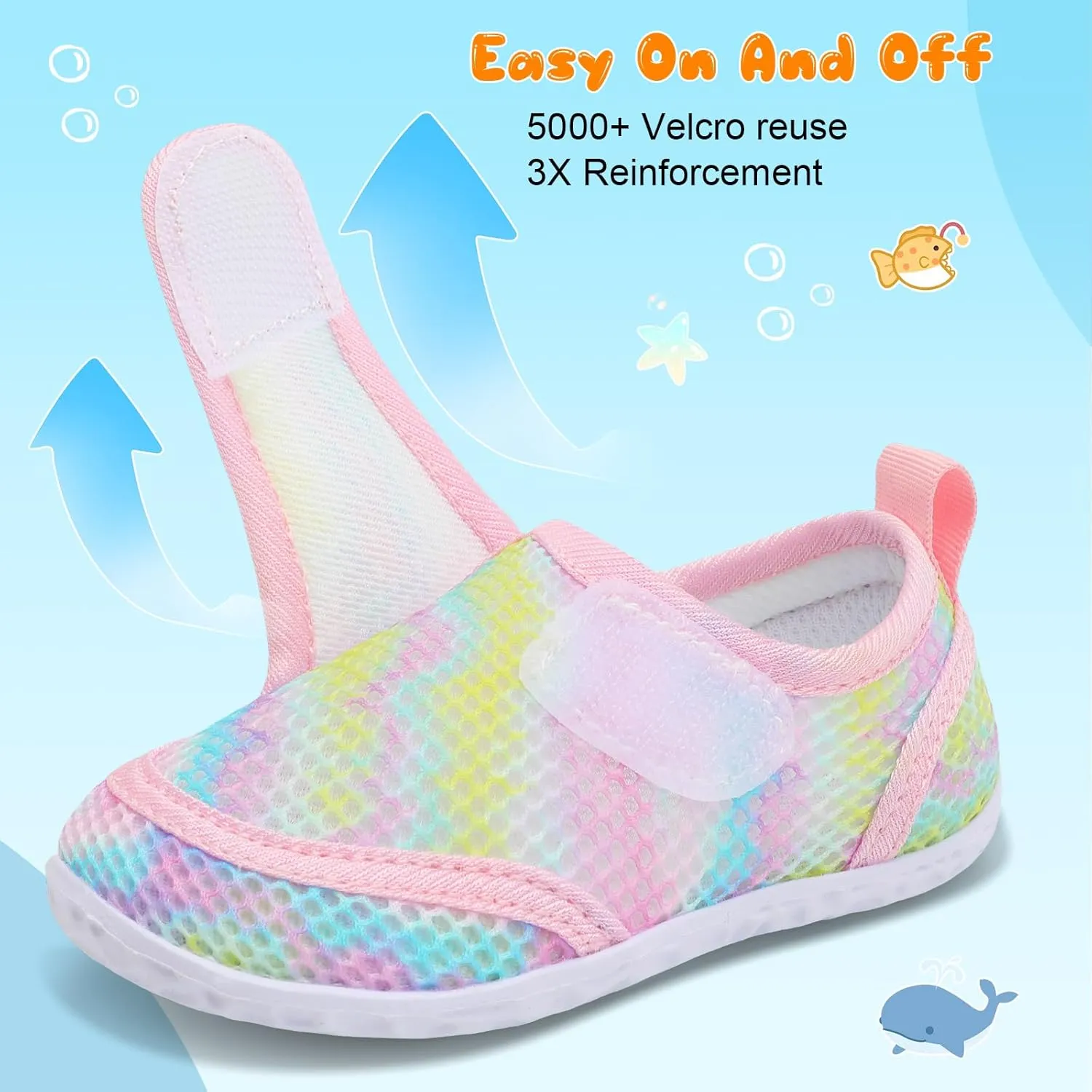 FEETCITY Toddler Water Shoes Boys Girls Swim Shoes Quick Dry Kids Aqua Socks Barefoot for Beach Swimming Pool