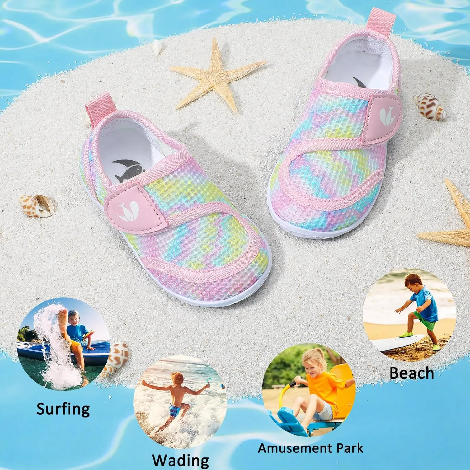 FEETCITY Toddler Water Shoes Boys Girls Swim Shoes Quick Dry Kids Aqua Socks Barefoot for Beach Swimming Pool