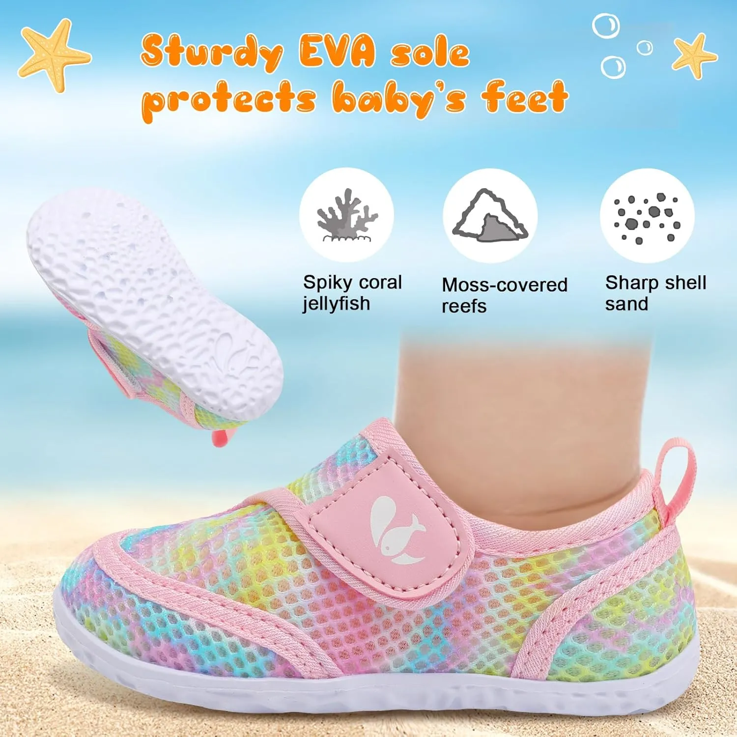 FEETCITY Toddler Water Shoes Boys Girls Swim Shoes Quick Dry Kids Aqua Socks Barefoot for Beach Swimming Pool