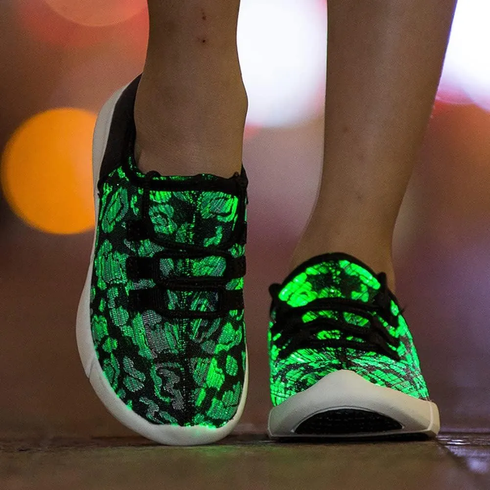 Fiber Optic LED Light up Shoes for Kids, Men and Women, Lightweight Sneakers USB Charging Glowing Party Shoes (US