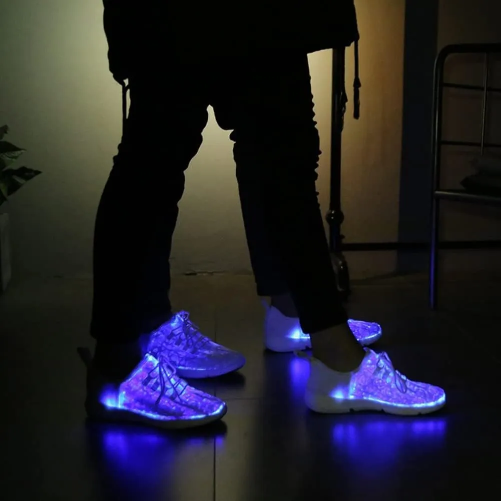 Fiber Optic LED Light up Shoes for Kids, Men and Women, Lightweight Sneakers USB Charging Glowing Party Shoes (US