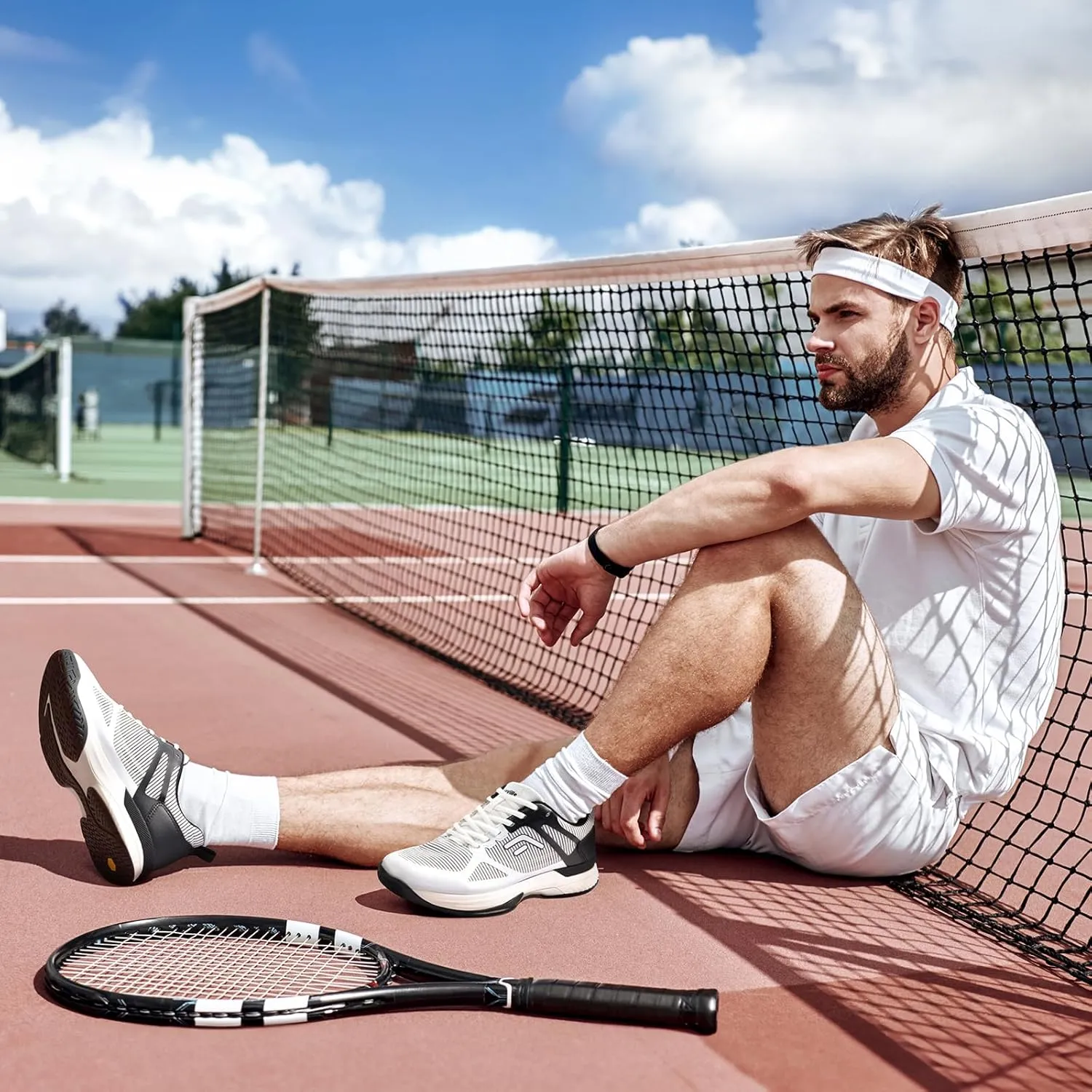 FitVille Extra Wide Pickleball Shoes for Men, All Court Tennis Sneakers Shoes with Arch Support