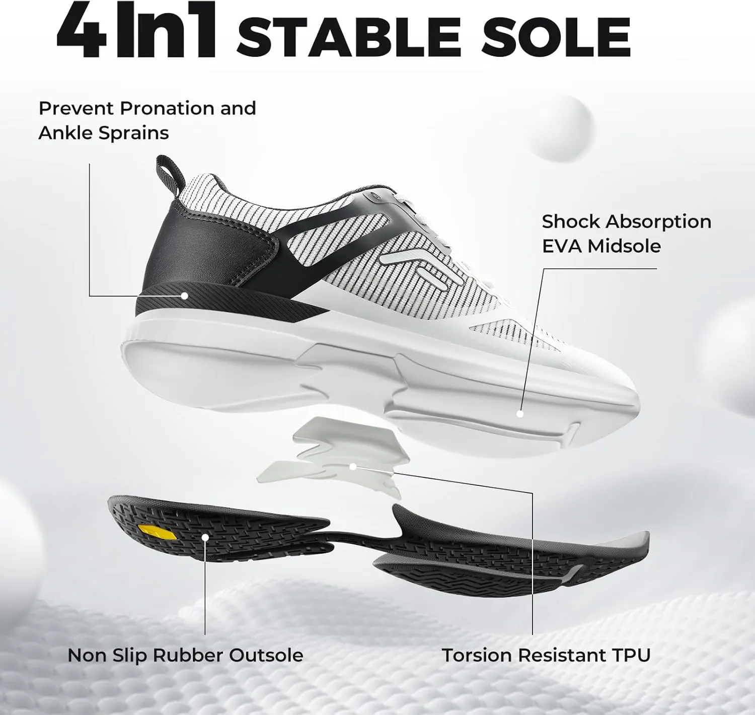 FitVille Extra Wide Pickleball Shoes for Men, All Court Tennis Sneakers Shoes with Arch Support