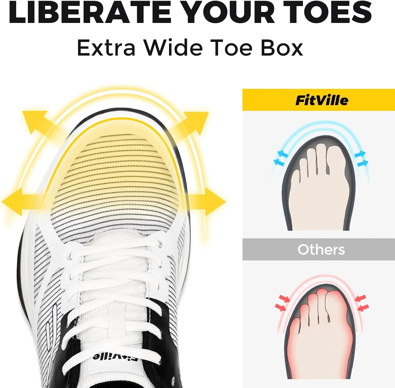 FitVille Extra Wide Pickleball Shoes for Men, All Court Tennis Sneakers Shoes with Arch Support