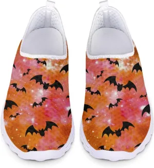 FKELYI Women's Slip On Halloween Walking Shoes Athletic Tennis Sneakers Breathable Mesh Running Shoes