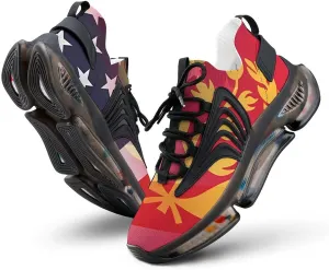 Flag of Eritrea and U.S. Flag Men's Tennis Shoes Fashion Athletic Sneakers for Sport Walking Running Workout