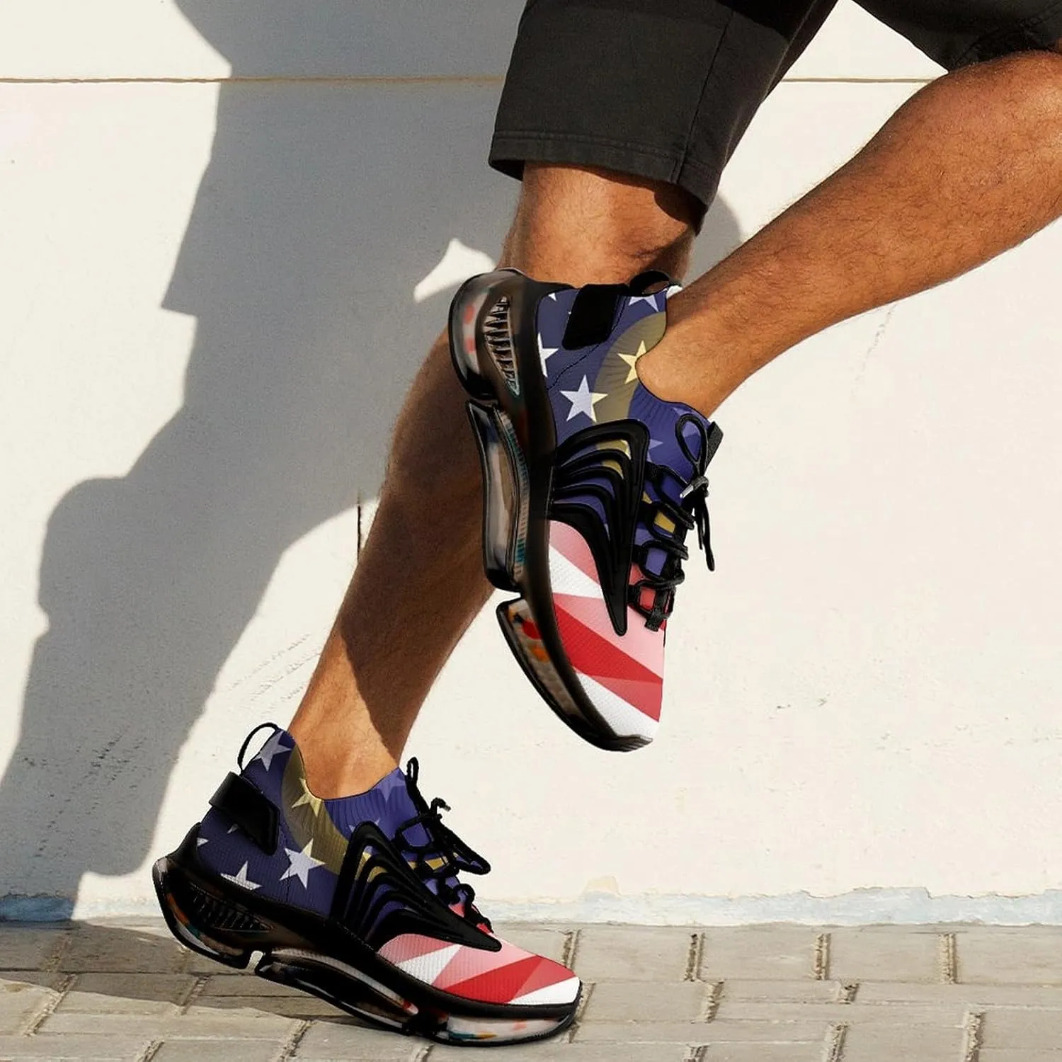 Flag of Malaysia and U.S. Men's Tennis Shoes Fashion Athletic Sneakers for Sport Walking Running Workout